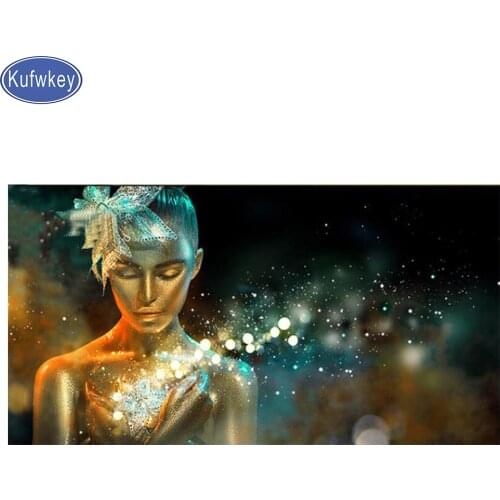 200x100cm Black Golden African Woman diamond painting cross stitch diamond full mosaic embroidery full drill handmade, Sexy Girl