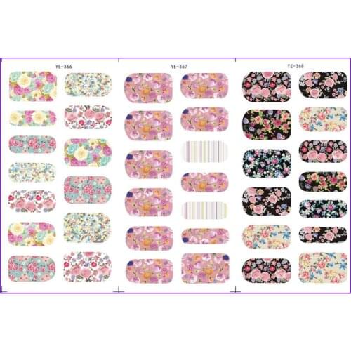 3 PACK/ LOT WATER TRANSFER DECAL NAIL ART NAIL STICKER FULL COVER FLOWER VINE GRASS YE366-368