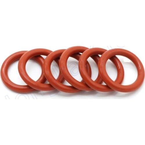 5pcs OD 8-65mm Red Silicone O-Ring Thickness 2mm Food Grade Ring Washer Gaskets ID 4-61mm Abrasion And Deformation Resistance