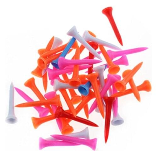 50pcs/100pcs Per Bag Size 42mm/1-5/8" Plastic Golf Tees Mutil Color Golf Plastic Tees Golf Accessories