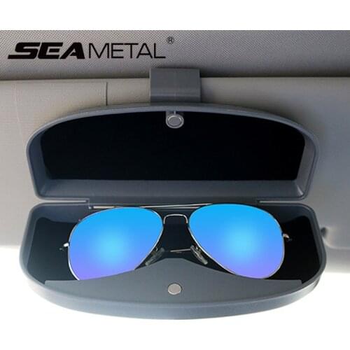 Accessories Car Sun Visor Sunglasses Holder Vehicle Eyeglasses Glasses Cases Clip Auto Card Box Package ID Storage Bags 4 Colors