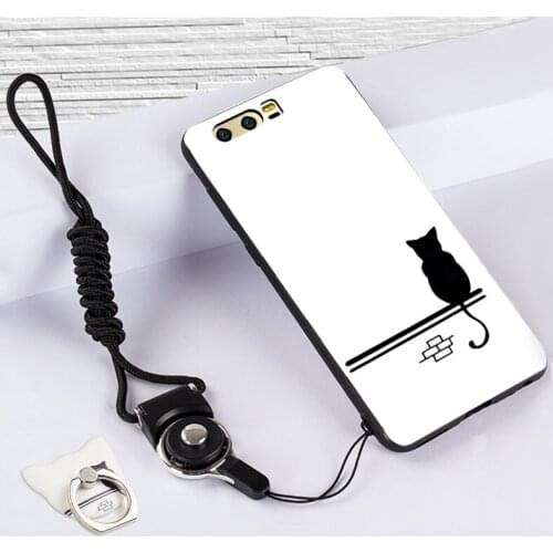 ALIVO For Huawei honor9 case with Ring full protector Cartoon 3D relief silicon Fitted Case+Lanyard for huawei honor9 case cover
