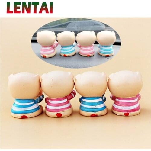 LENTAI 1Set Car Resin Cute Love Pig Styling Decoration For Seat Leon Ibiza Skoda Rapid Fabia Octavia Yeti Audi A3 A4 B8 B6 B7 A6