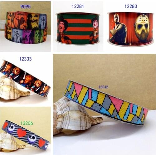 Free shipping 50 yard Halloween ribbon printed grosgrain ribbon 12542