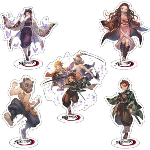 Anime Demon Slayer Keychain Kimetsu No Yaiba Rengoku Kyoujurou Cosplay Prop Acrylic Ornaments Blade of Ghost Stand