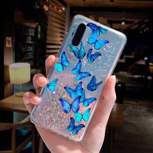 3D Painted Glitter Butterfly TPU Case For Xiaomi Mi 11 Lite Case for Redmi Note 10 9 Pro 9s Redmi 9A Note 8 8T 8A Mi 10T 9T F3