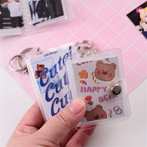 2 Inch Photos Holder Cute Cartoon 20 Pockets Photo Album for Mini Photo Sticker Card Holder Portable Key Chain Birthday Gifts