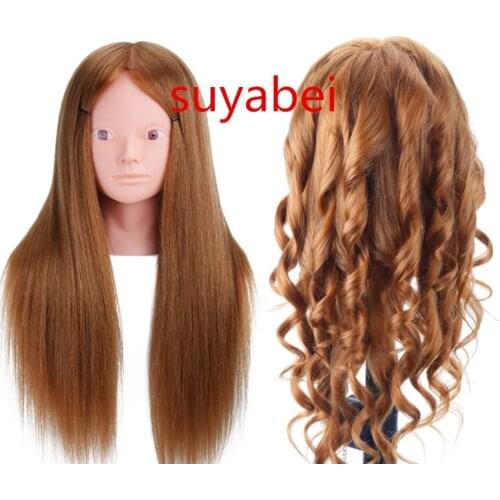 About 60CM hair length 85% natural hair mannequin head head practice mannequin styling head