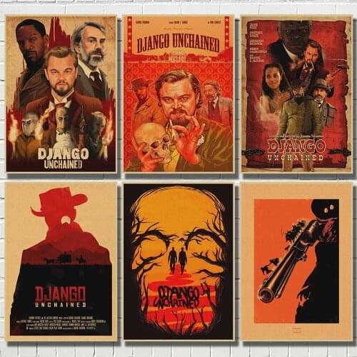 Movie Posters Django Unchained Retro Kraft Paper Poster Print Wall Art Painting Home Decor Quentin Tarantino