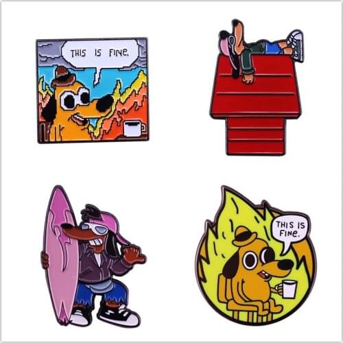 HOSENG Funny Dog Cartoon TV 90s Nostalgic Badge Fan Collection Series Cute Animal Brooch Alloy Lapel Backpack Enamel Pin HS_559