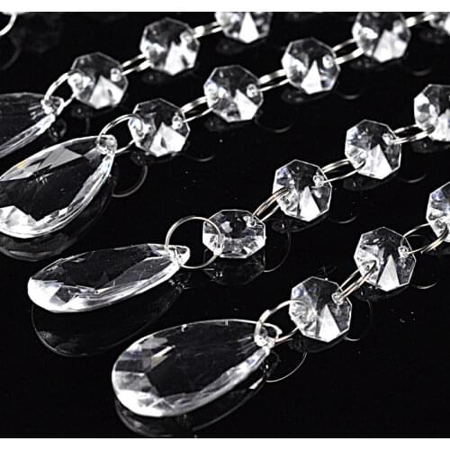 12pcs Acrylic Crystal Clear Bead Garland Chandelier Hanging Wedding Supplies decor, decorative garland