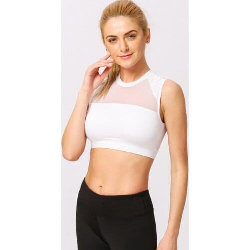 Fashion new yoga clothes sports fitness mesh running shockproof bra quick dry yoga vest