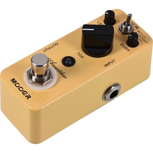 MOOER Acoustikar Acoustic Guitar Simulator Effect Pedal True Bypass with 3 Modes (Piezo/Standard/Jumbo)