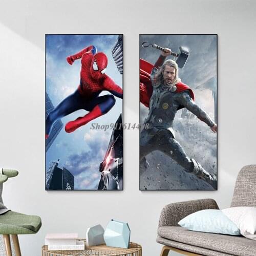 Spiderman Wall Art Canvas Painting Poster Print for Living Room Wall Marvel Home Decor Superhero One Piece Poster Anime Pictures
