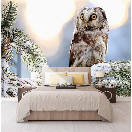 Bacal Personalized Custom Modern Art Animal Owl 3D Photo Mural Wallpaper Restaurant Clubs KTV Bar Bedroom Design Wallpaper