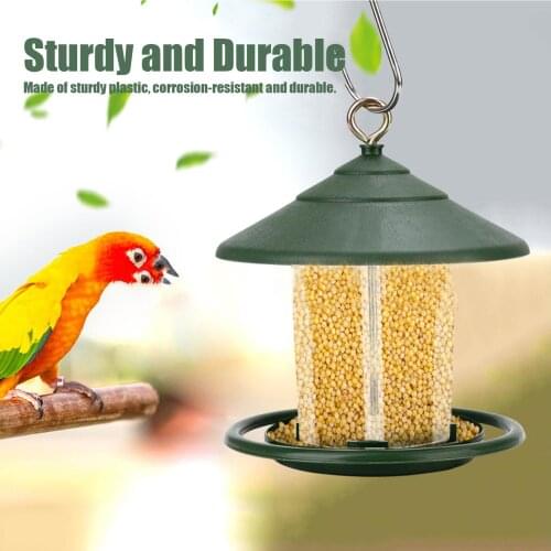 New Outdoor Large-capacity Garden Bird Feeder Hanging Automatic Bird Feeder Transparent Shell Plastic Bird Feeder