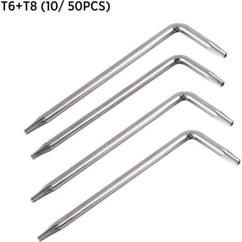 10/ 50pcs) T6 T8 Screwdriver mini Torx Screwdriver Spanner Wrench Screw Driver 2-way T8 T6 Torx Screwdrivers Repair Tool