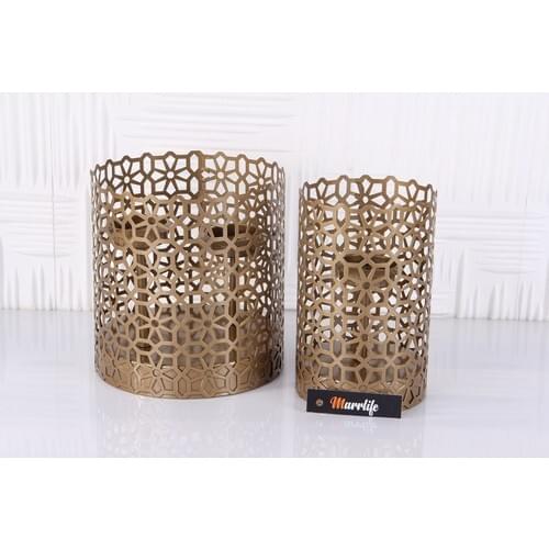 Marrlife Wrought Iron Candle holder 2'li Set