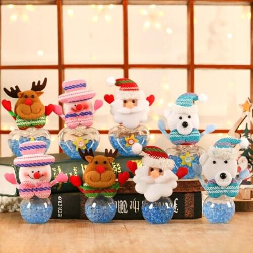 Mini Christmas Gift Bags Heart Shaped Candy Jar Storage Bottle Santa Bag New Year 2022 Candy Bag Boxes Child Kids Gifts