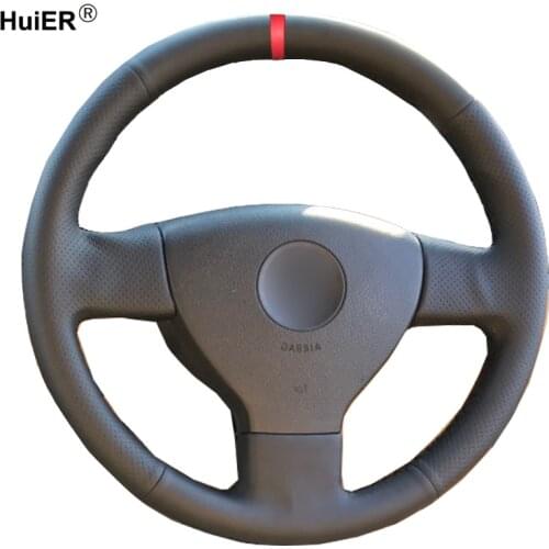Hand Sewing Car Steering Wheel Cover Volant For Volkswagen Golf 5 Passat B6 2005-2008 Jetta 3 Tiguan Braid On The Steering-wheel