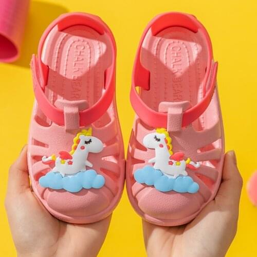 Baby Sandals Toddler Little Kids Summer Cute Unicorn Non-Slip Girls Boys Garden Shoes Beach Pool Shower Slippers