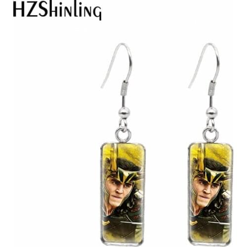 Loki Paintings Rectangular Hook Dangle Drop Earrings Fashion Jewelry for girls