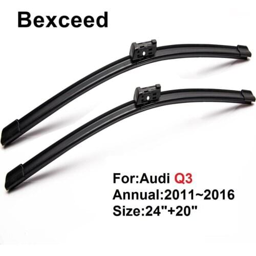 Wiper Blade for Audi Q3 Car Windscreen Bexceed of Windshield Front 24"+20" Rear 16" 2011 2012 2013 2014 2015 2016