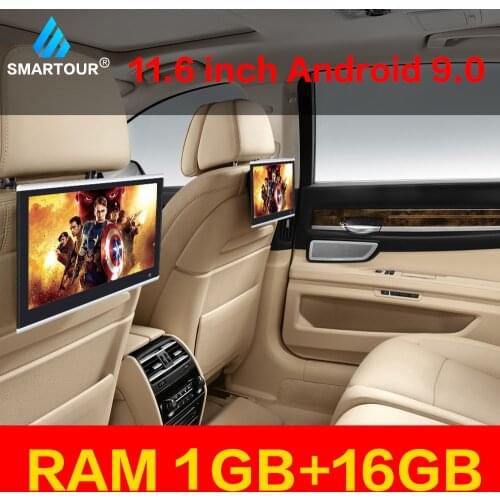 Smartour 11.6 Inch Car LED Pillow Headrest Monitor Back Seat Multimedia Player MP4 MP5 Mirror Link Detachable Touch Screen