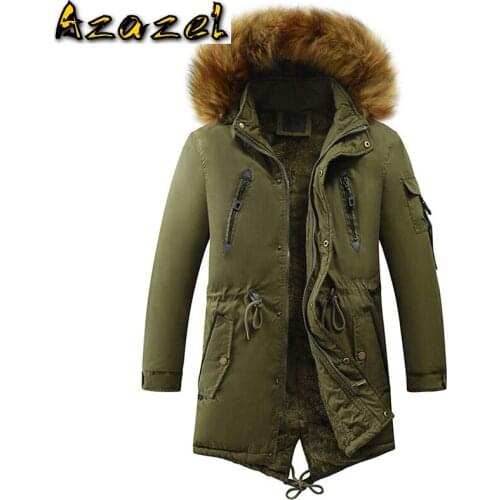 Thick Warm Fur Collar Male Parkas Hooded Winter Coat Oversize Cotton Coat and Jacket For Men Casual Windbreaker Outwear Clothes