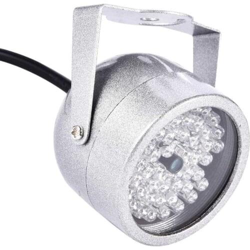 Aluminum Alloy + Glass 48 LED IR Lights DC 12V 1A Waterproof Infrared Night Light for Security CCTV Camera