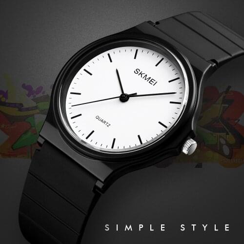 SKMEI Fashion White Black Watches Women PU Strap Luxury Rectangle Quartz Women Watches Relogios Feminino