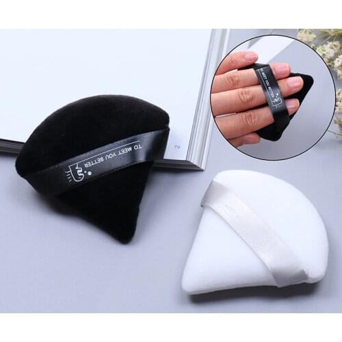 1pcs/2pcs Cosmetic Puff Mini Triangle Velvet Facial Face Puff Cosmetic Makeup Cotton Satin Puffs Sponge Make Up Tools