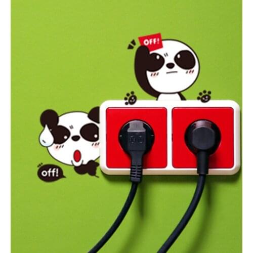 1Pc Creative Cute Cartoon Switch Sticker PVC 3D Wall Sticker Switch Protective Cover Waterproof Cover Socket Home Decoration