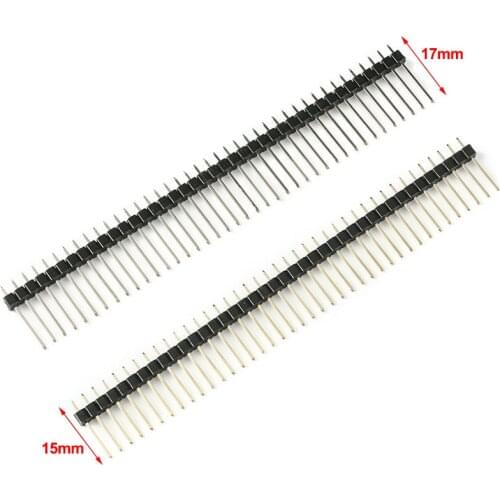 10PCS 2.54mm Single Row Male 1 * 40P Breakaway PCB Board 40Pin Header Long 15/17mm Connector Strip Pinheader For Arduino