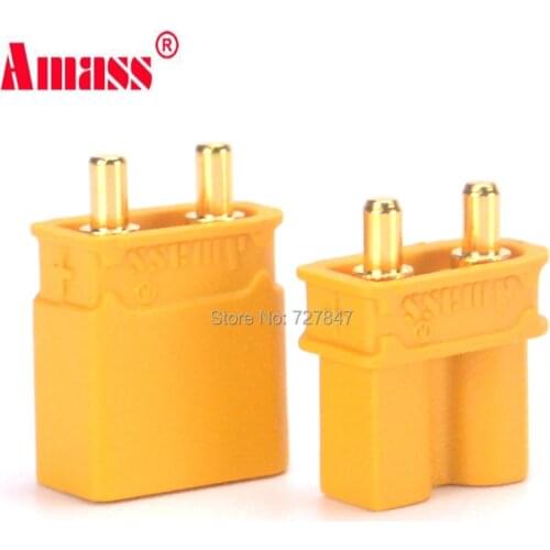 100pcs/lot ( 50 Pair ) Amass XT30U XT30 UPB 2mm Antiskid Plug Connector Male + Female 2mm Golden Connector / Plug Upgrade XT30