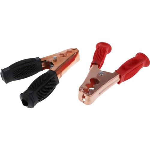 2 Piece 155mm Long Battery Alligator Clips, Black Red 500A Insulated Battery Clip Clamp for Car Auto Vehicle