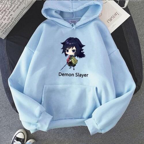 2021 Kawaii Anime Cartoon Demon Slayer Printed Hoodies Sweatshirts Men/women Pullover Unisex Long Sleeves Casual Clothes