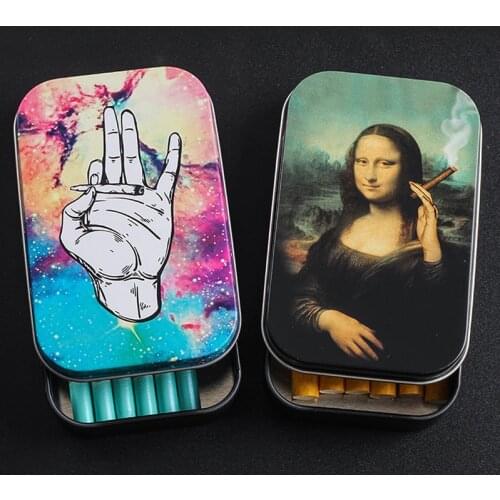 2021 Fashion Tin Storage Box Tobacco Box Humidor Rolling Paper Cigarette Case Holder