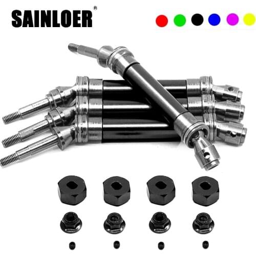 SAINLOER 4pcs CVD Front Rear Drive Shaft Metal Transmission Axle for Traxxas Slash 4X4 1/10 RC Car RC Toy Accessory