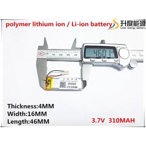 5pcs [SD] 3.7V,310mAH,[401646] Polymer lithium ion / Li-ion battery for TOY,POWER BANK,GPS,mp3,mp4,cell phone,speaker
