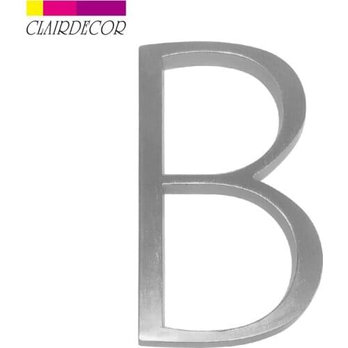 5 in Satin Nicke Modern House Number Hotel Home Door Number Outdoor Address Plaque Zinc Alloy Number for House Address Sign #B