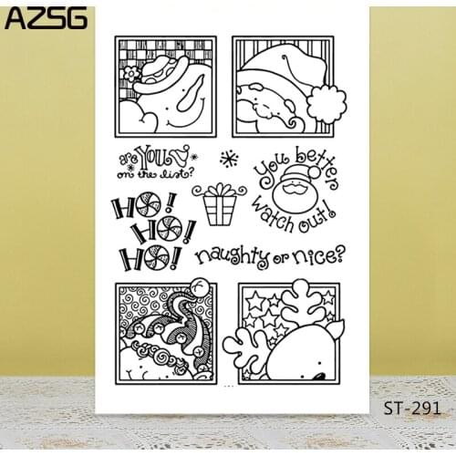 AZSG Lovely Christmas Santa Claus Snowman Clear Stamps For DIY Scrapbooking/Card Making/Album Decorative Silicone Stamp Crafts