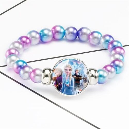 Disney Frozen Elsa Bracelet Accessory Dolls Toys Princess Wristband Children Bangles Cartoon Kid Girl Tpy Bracelet Birthday Gift