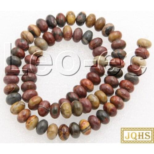AAA 5X8mm Rondelles Picasso Jasper Stone Loose Beads for Jewelry Making Strand 15" V1464
