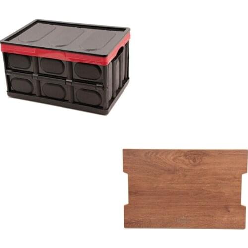 COOLCAMP Outdoor Camping Collapsible Storage Box Multifunctional Folding Storage Box Car Storage Box Picnic Table Shelf