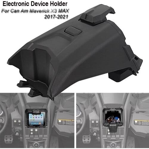 For Can Am Maverick X3 Models 2017-2021 Black Electronic Device Holder With Integrated Storage