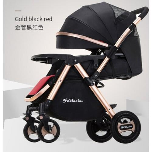 Baby Stroller High-view Aluminum Alloy Four-wheel Shock-absorbing Sitting Lying Can Fold Bb Baby Cart