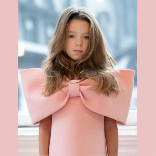 Kids Clothes Girls Summer Dress 2021 3D Bow Birthday Party Dress Princess Children Dresses Baby Toddler Pink Vestidos 18M-7Y