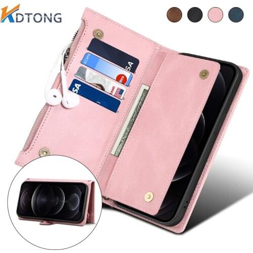 Long lanyard Double layer Leather Wallet Case For iPhone 13 Pro Max Mini Luxury With Card Pocket Shockproof Fashion Phone Cases