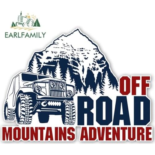 EARLFAMILY 13cm x 9.8cm Mountains ADVENTURE Decal Funny 4x4 Off Road Car Travel Vinyl Window Trunk Motorcycle Car Sticker